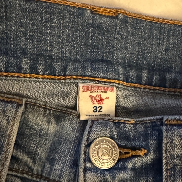 True Religion Light Wash Denim with Yellow Stitching - Picture 6 of 14